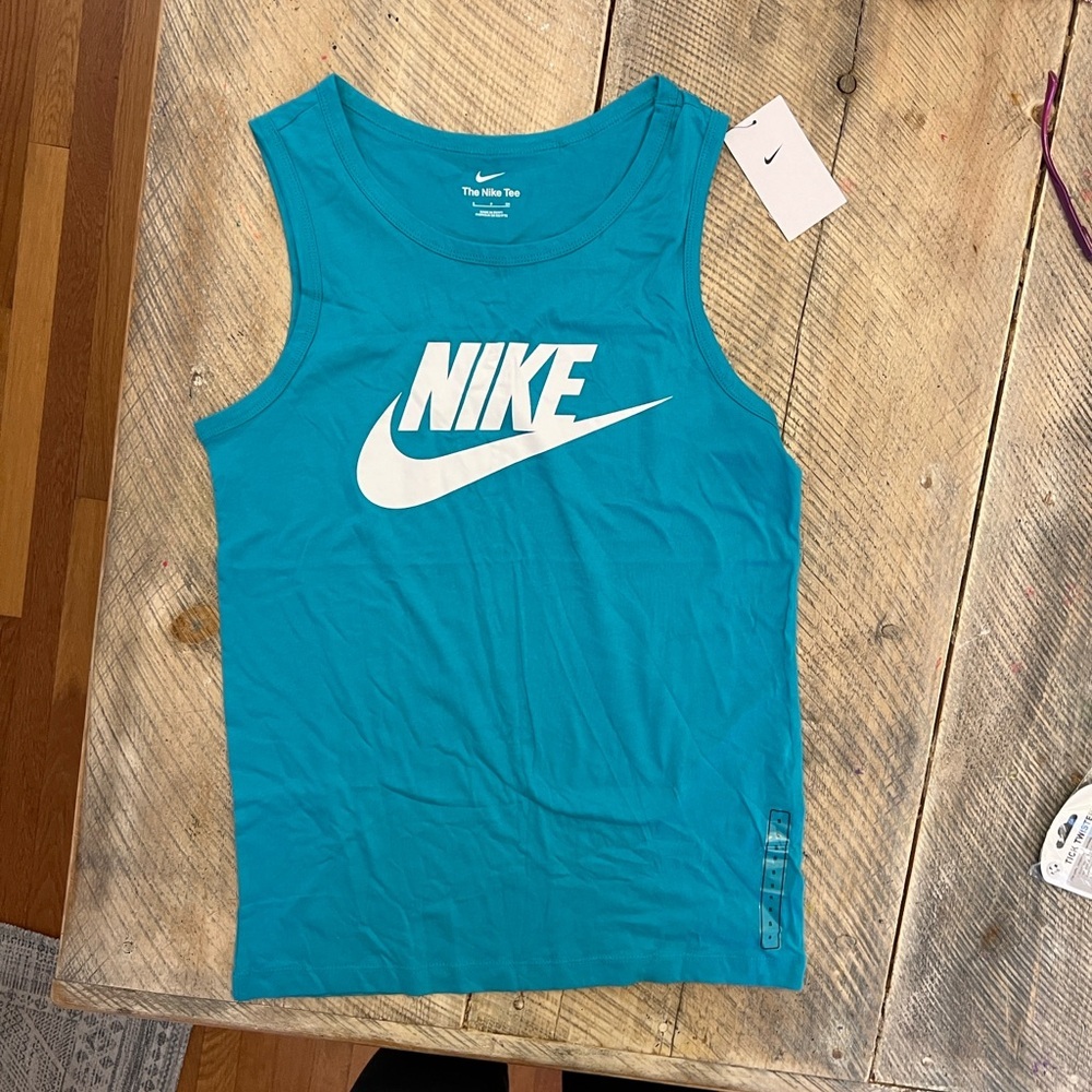 Nike Tank Top Mens Small Teal New AR4991-345 Futura Graphic Logo Sleeveless Tee